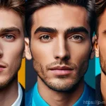 메이크업아티스트의 남성 메이크업 사례 - Here are three detailed image prompts in English, inspired by the provided text about men's makeup a...