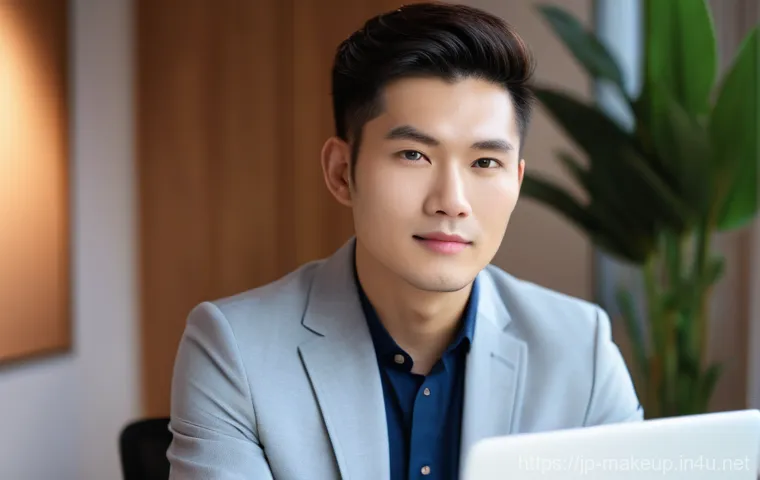 메이크업아티스트의 남성 메이크업 사례 - Prompt 1: Confident Professional with Subtle Base Makeup**