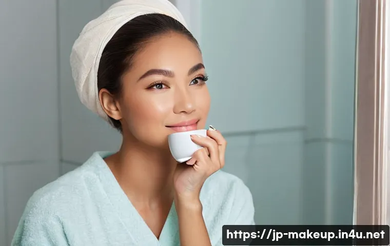 메이크업아티스트가 알려주는 빠른 손기술 - **Prompt 1: The Satisfied Morning Glow**
    "A young woman, approximately 20-30 years old, with a s...