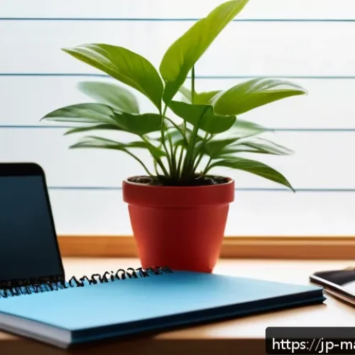 메이크업 자격증 필기 공부 요령 - A modern study desk scene in a quiet, cozy Japanese home corner, featuring a neat notebook open with...